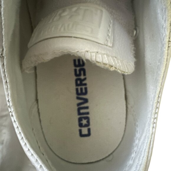Converse White Leather Sneaker - EUC -  Unisex - W - 7.5 - Picture 6 of 6